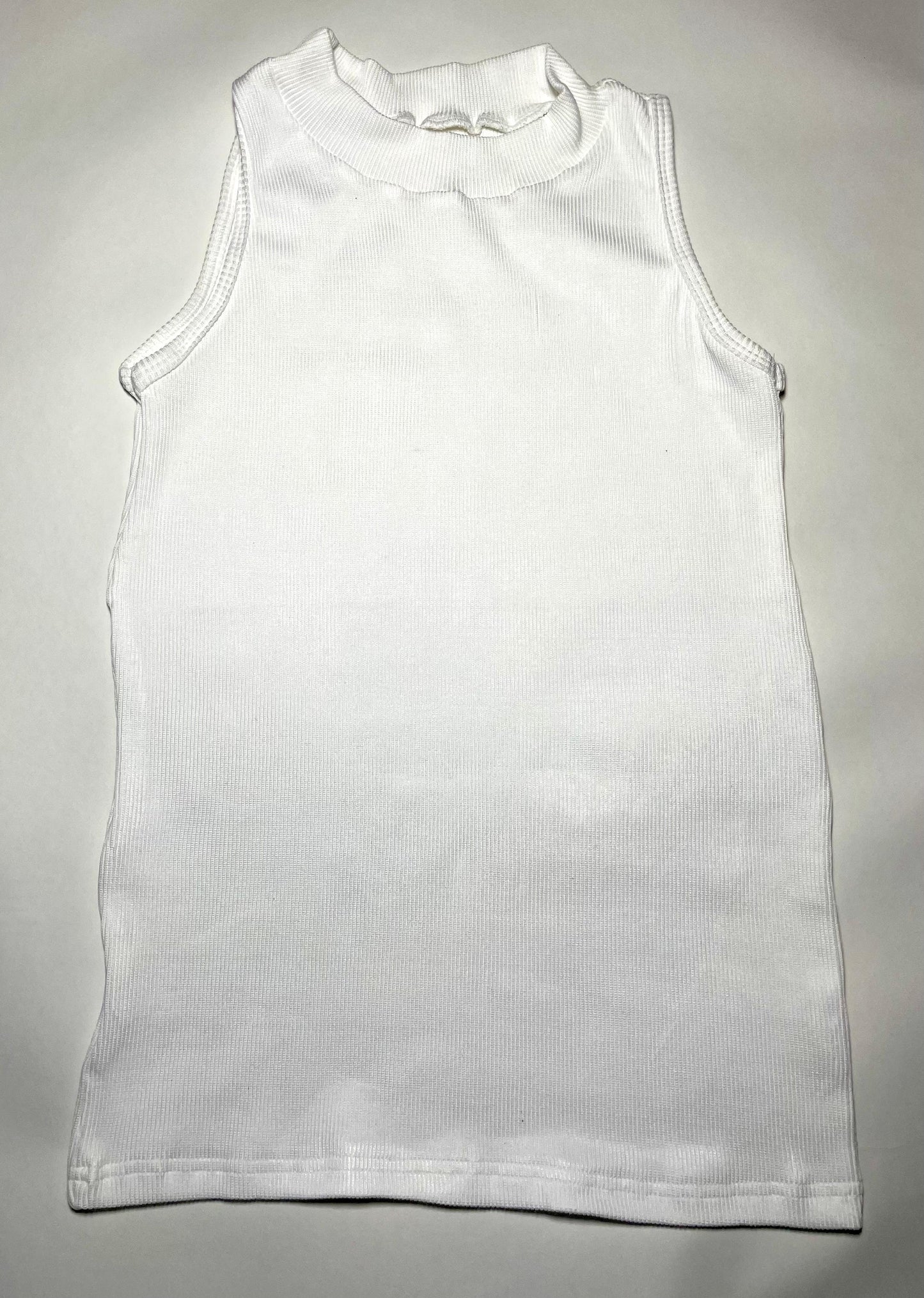 White Ribbed Rib Top